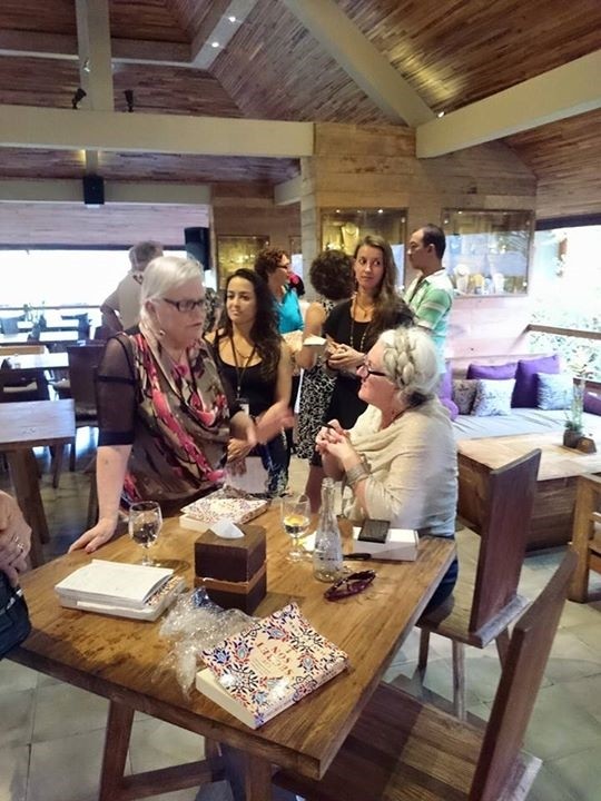 Signing books afterwards